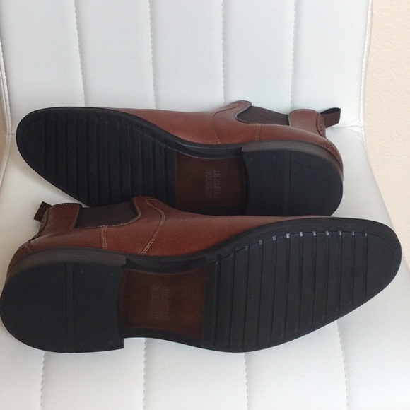 NWOB Mens Johnston & Murphy 13M Henrick Cognac Full Grain Chelsea Boot - Picture 9 of 12